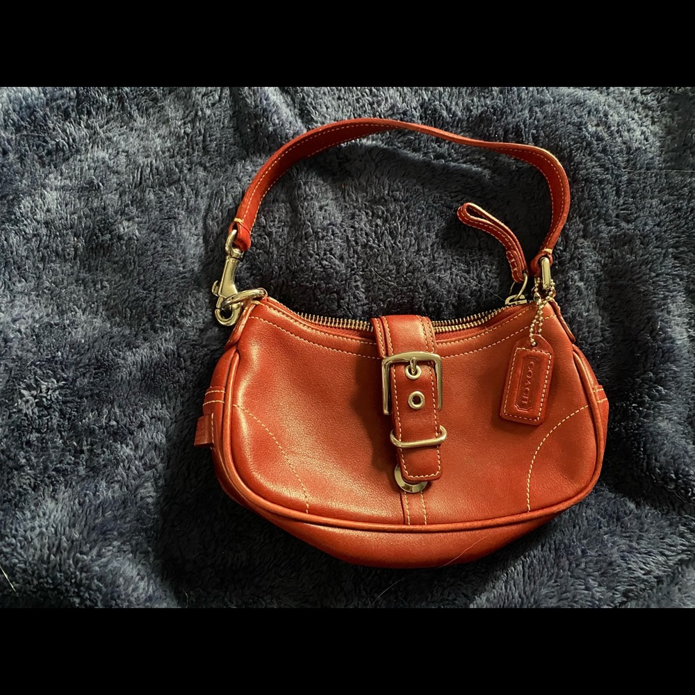 Red COACH handbag